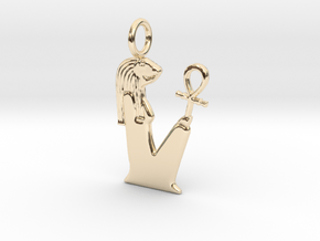 Heqet (petite) amulet in 14k Gold Plated Brass