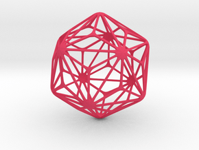 Triakis Icosahedron in Pink Processed Versatile Plastic: Large