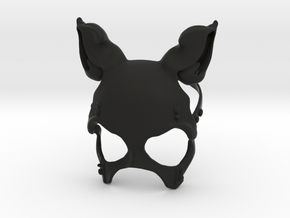 Button Bunny Mask in Black Natural Versatile Plastic: Small