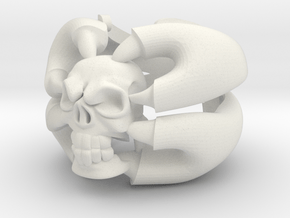 BADASS skull ring in White Natural Versatile Plastic: 8 / 56.75