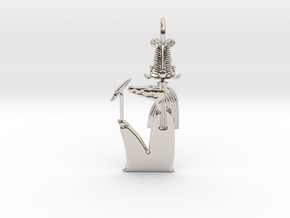 Sobek amulet in Rhodium Plated Brass