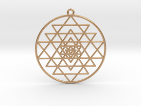 Sri Yantra Pendant Symmetrical  2" in Natural Bronze