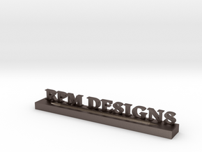 Pen Holder with Text Customization in Polished Bronzed-Silver Steel