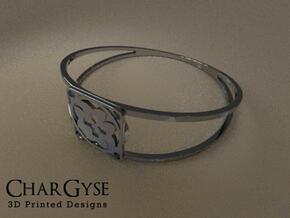 Elegant Bangle - Eight Petals Crossed in Tan Fine Detail Plastic