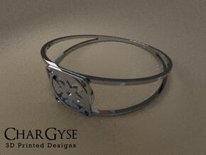 Elegant Bangle - Eight Petal Floating in Tan Fine Detail Plastic