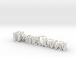 3dWordFlip: UpsideDown/Backwards in White Natural Versatile Plastic