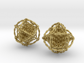 Twisted Ball of Life Pair 1.8"  in Natural Brass