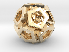 Pentagonal Crystals in 14k Gold Plated Brass