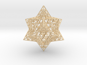 Stellated Vector Equilibrium w/Triforce Faces 2.2" in 14K Yellow Gold
