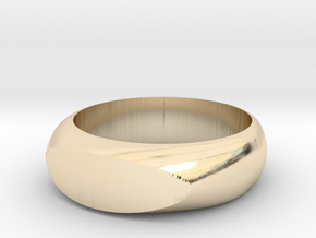 Bent Oval Men's Wedding Ring in 14K Yellow Gold