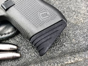 Glock 43 Pinky Extension: Madhouse Design - Medium in Black Natural Versatile Plastic