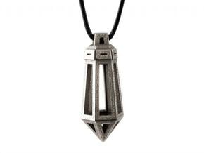 Crystal Pendant in Polished Bronzed Silver Steel