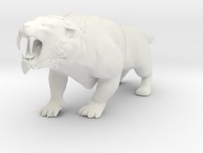 Printle Animal Sabre Cat - 1/24 in White Natural Versatile Plastic