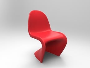 Panton Chair 10.7cm (4.2 inches) Height in Red Processed Versatile Plastic
