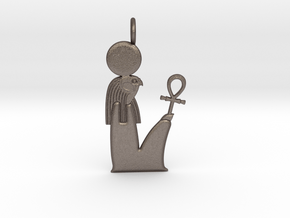 Ra / Re amulet in Polished Bronzed-Silver Steel