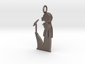 Ra  / Ra-Horakhty amulet in Polished Bronzed-Silver Steel