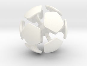 light "airless" foosball ball 1 (2.5cm) in White Processed Versatile Plastic