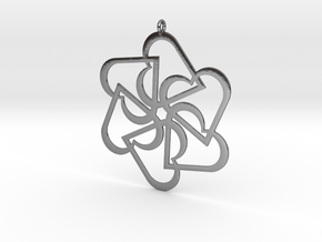 Six Hearts pendant in Polished Silver