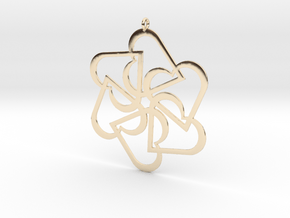 Six Hearts pendant in 14k Gold Plated Brass