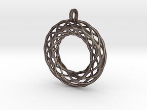 Hueso Pendant in Polished Bronzed-Silver Steel