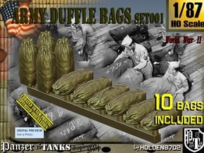 1/87 Army Duffle Bags Set001 in Tan Fine Detail Plastic