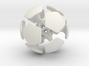 light "airless" foosball ball 1 TYPE 2 (2.5cm) in White Natural Versatile Plastic