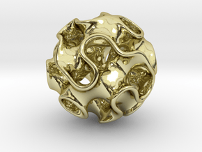 GYROID Sphere Pendant in 18k Gold Plated Brass: Small