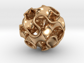 GYROID Sphere Pendant in Polished Bronze: Small