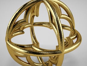 Pendant Simple 34mm in Polished Gold Steel