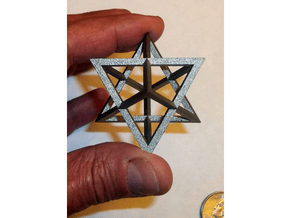 Star Tetrahedron 1.4" in Polished Nickel Steel