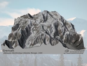 Denali (Mount McKinley) Map:  6"x6" in Natural Full Color Sandstone