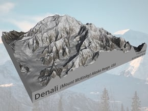 Denali (Mount McKinley) Map:  8"x8" in Natural Full Color Sandstone