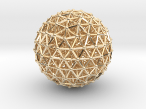 Geodesic • Two-layer Sphere in 14k Gold Plated Brass