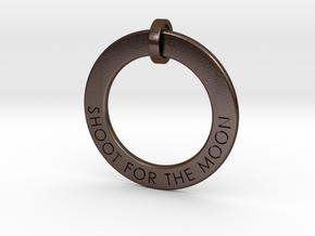 Shoot For The Moon Necklace Open Circle in Polished Bronze Steel