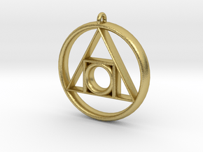 Philosopher's stone Symbol Pendant in Natural Brass
