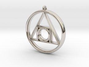 Philosopher's stone Symbol Pendant in Platinum