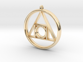 Philosopher's stone Symbol Pendant in 14k Gold Plated Brass