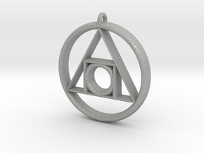 Philosopher's stone Symbol Pendant in Aluminum