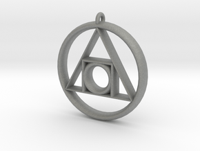 Philosopher's stone Symbol Pendant in Gray PA12