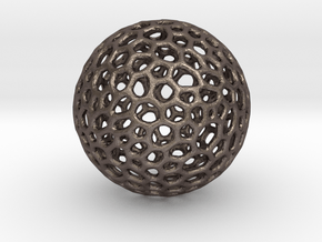 D20 lattice sphere in Polished Bronzed-Silver Steel