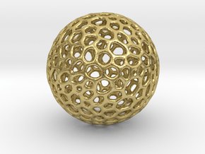 D20 lattice sphere in Natural Brass