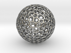 D20 lattice sphere in Natural Silver