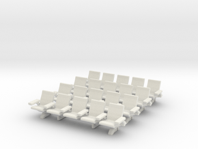 HO Scale Waiting Room Seats 4x5 in White Natural Versatile Plastic