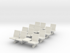 HO Scale Waiting Room Seats 4x3 in White Natural Versatile Plastic