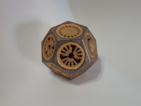 Plato's Dodecahedron - Universo in Polished Gold Steel
