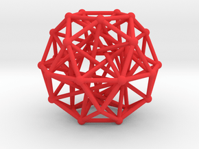 Tensegrity • Icosidodecahedron in Red Processed Versatile Plastic