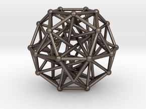 Tensegrity • Icosidodecahedron in Polished Bronzed-Silver Steel