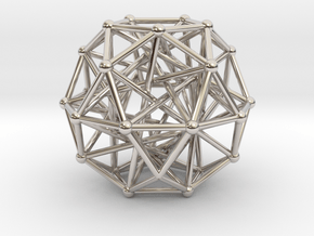 Tensegrity • Icosidodecahedron in Rhodium Plated Brass