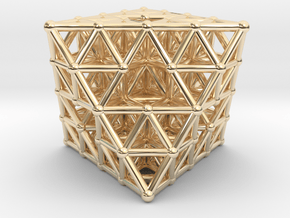 Octahedron fractal  in 14K Yellow Gold