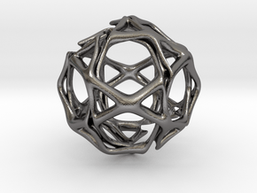 Icosidodecahedron Twisted members  in Polished Nickel Steel